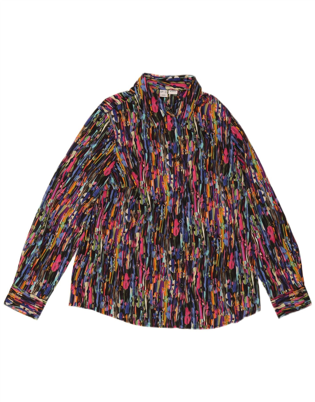 VINTAGE Womens Abstract Pattern Shirt Blouse EU 44 XL Multicoloured
