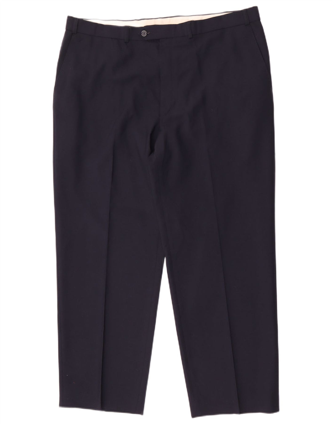 Marks & Spencer Pantalón de traje cónico para hombre W40 L29 Poliéster azul marino