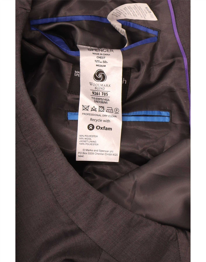 Marks & Spencer Chaqueta tipo blazer con 2 botones para hombre UK 50 3XL Poliéster gris