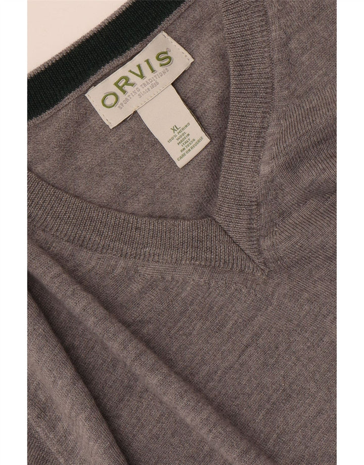 ORVIS Jersey con Cuello en V para Hombre XL Lana Gris