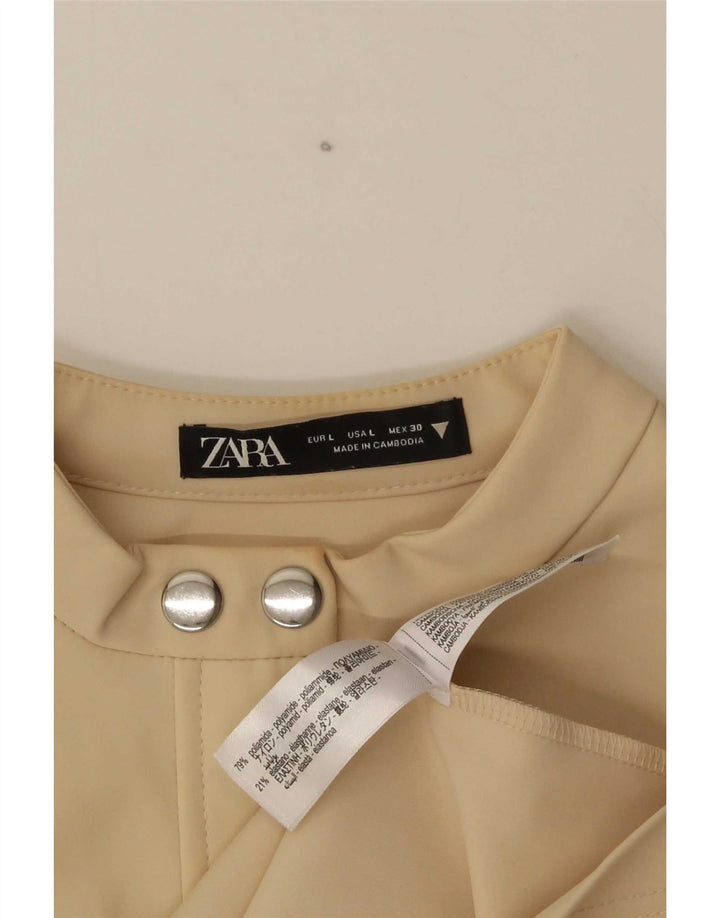 Zara Mujer Vestido Tubo UK 44 Grande Poliamida Beige