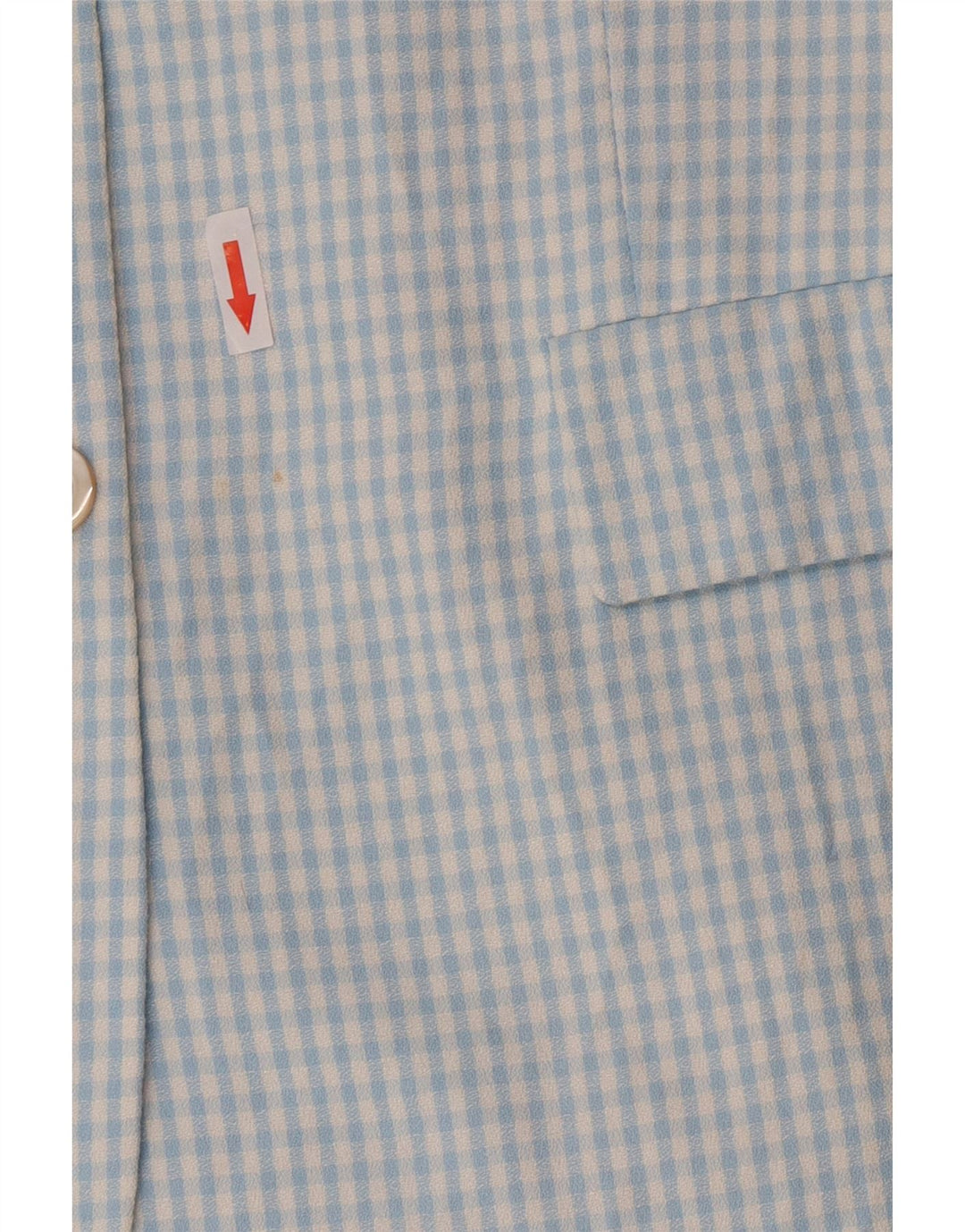 Vintage Mujer 3 Botones 2 Piezas Set IT 46 Viscosa Gingham Azul Grande