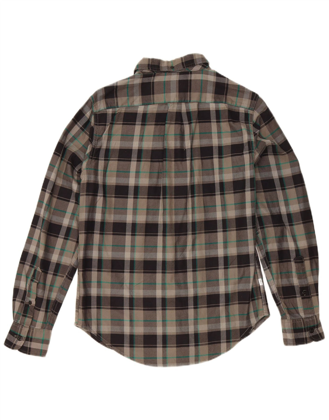 Levi's Camisa de franela slim fit de algodón a cuadros grises pequeños para hombre