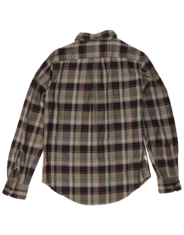 Levi's Camisa de franela slim fit de algodón a cuadros grises pequeños para hombre