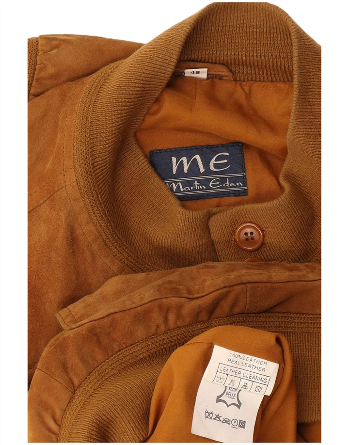 Martin Eden Chaqueta bomber de ante para hombre IT 48 Cuero marrón medio