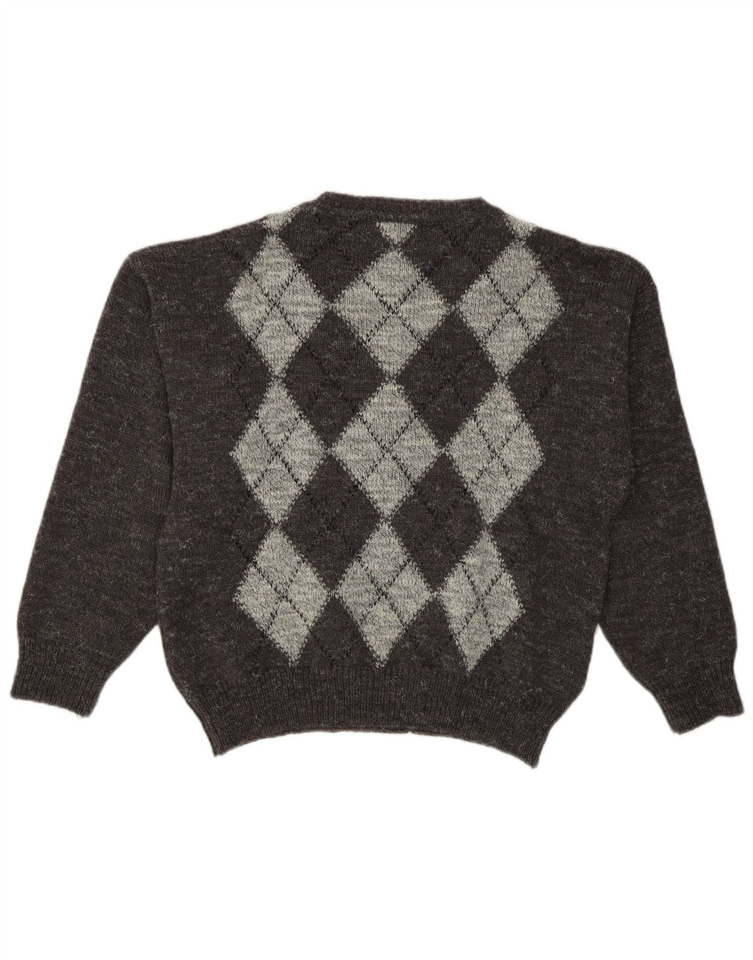 Jack Stone Jersey con Cuello en V para Hombre IT 48 Gris Medio Argyle/Diamante