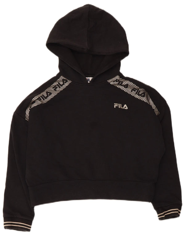 Fila Jersey con capucha y gráfico corto para niñas 9-10 años Algodón negro