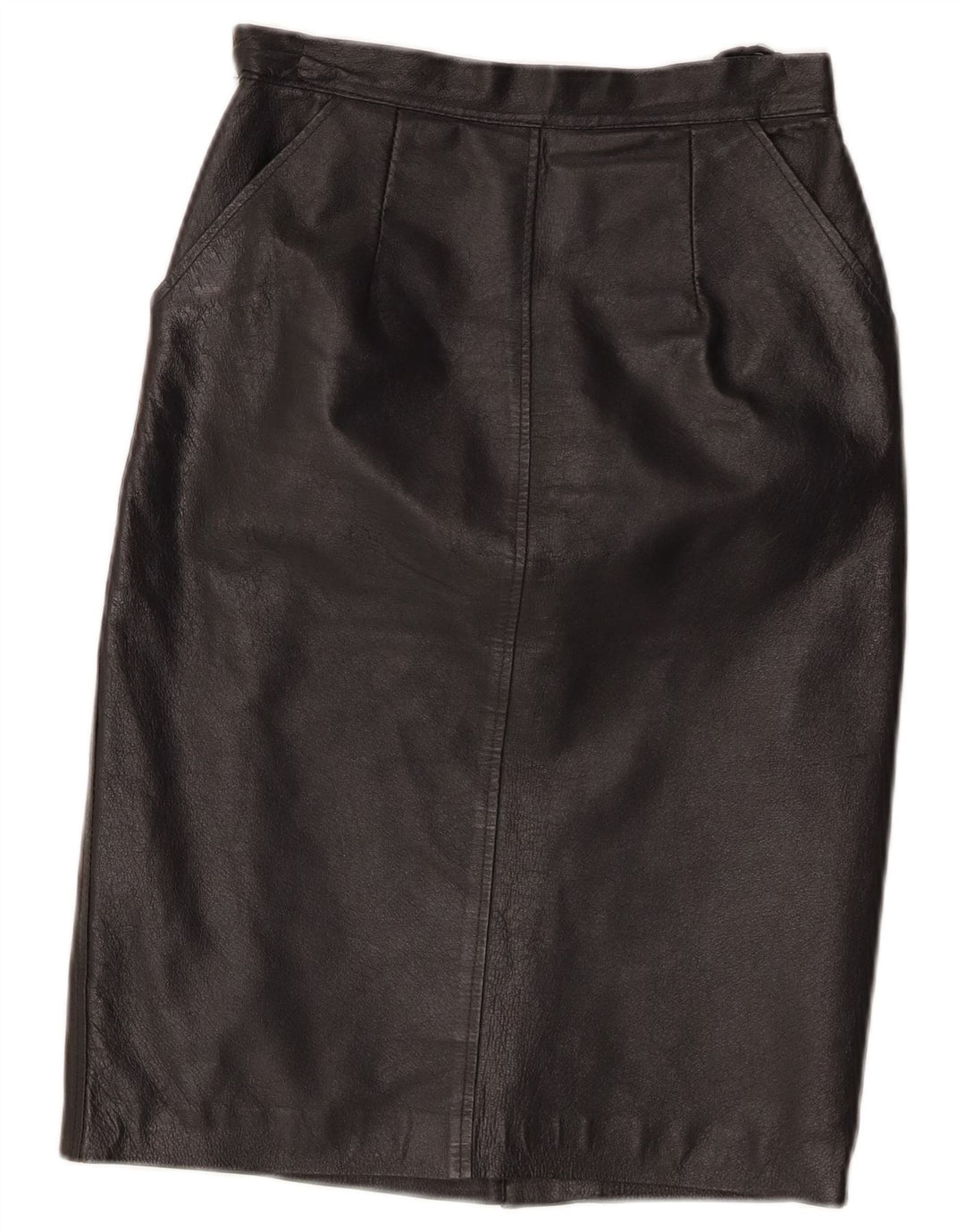 Falda de cuero vintage para mujer W24 XS Negro