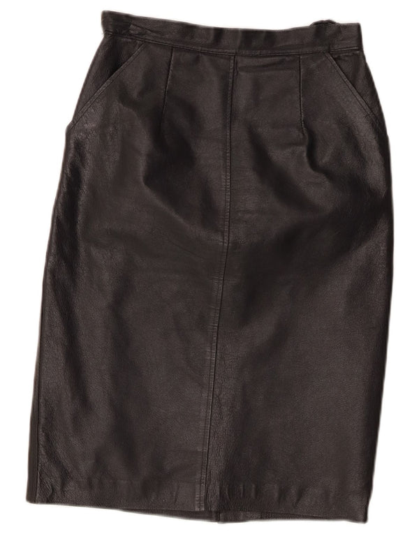 Falda de cuero vintage para mujer W24 XS Negro
