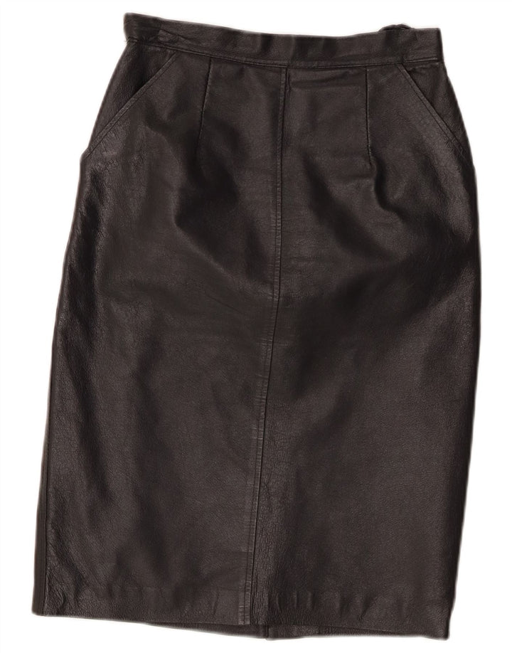 Falda de cuero vintage para mujer W24 XS Negro