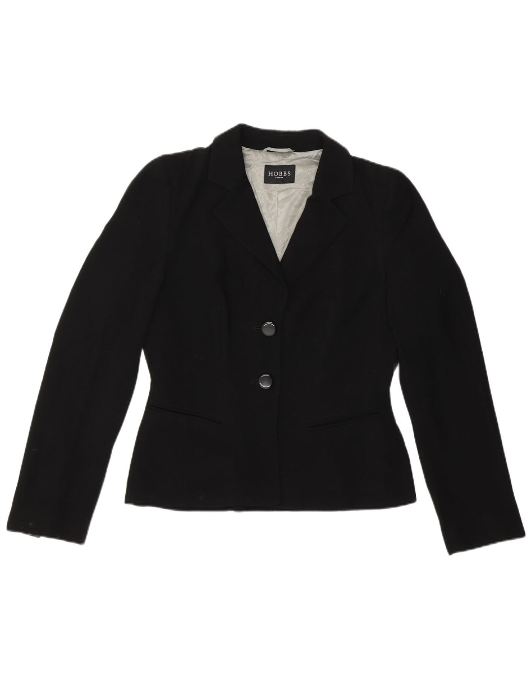 Hobbs Chaqueta Blazer de 2 Botones para Mujer UK 12 Mediana Poliéster Negro