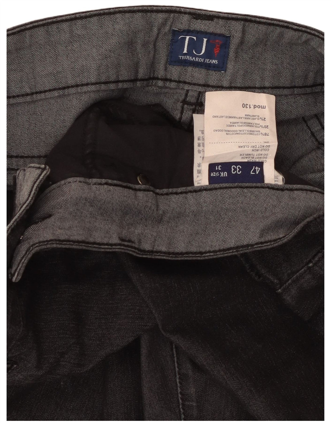 Vaqueros Trussardi Mujer Rectos W31 L26 Negro Algodón