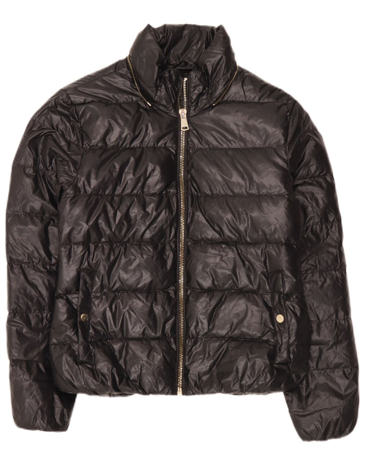 Zara Mujer Chaqueta Acolchada Reino Unido 44 Grande Negro