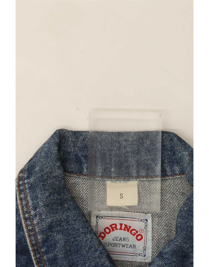 Doringo Chaqueta vaquera corta para mujer UK 10 Small Blue Cotton