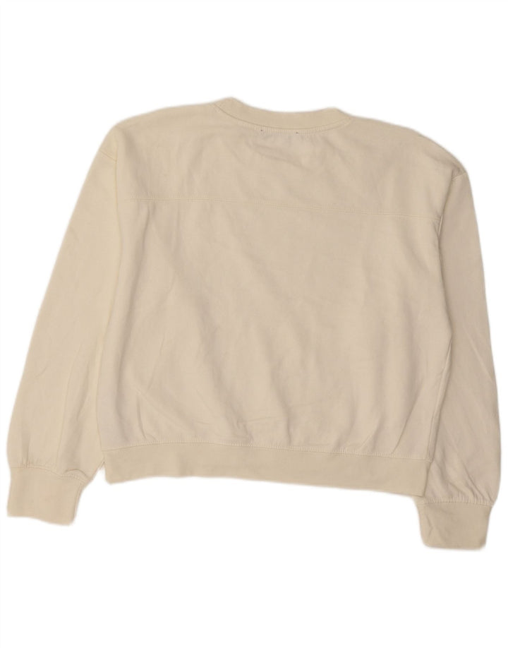Zara Mujer Sudadera Jumper UK 44 Mediano Blanco Poliéster