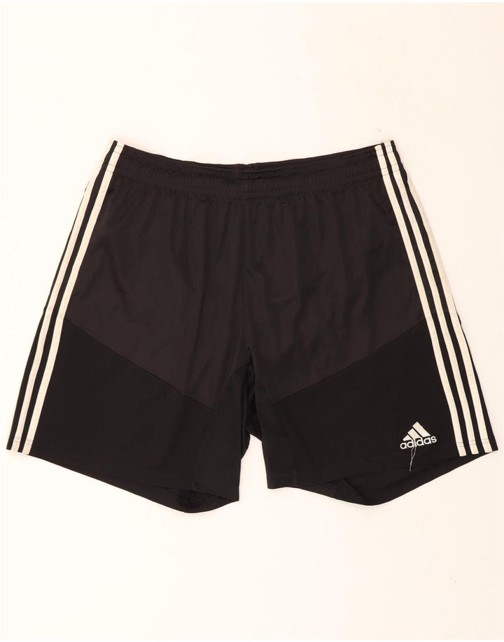ADIDAS Mens Sport Shorts XL Black Colourblock Polyester Vintage Adidas and Second-Hand Adidas from Messina Hembry 