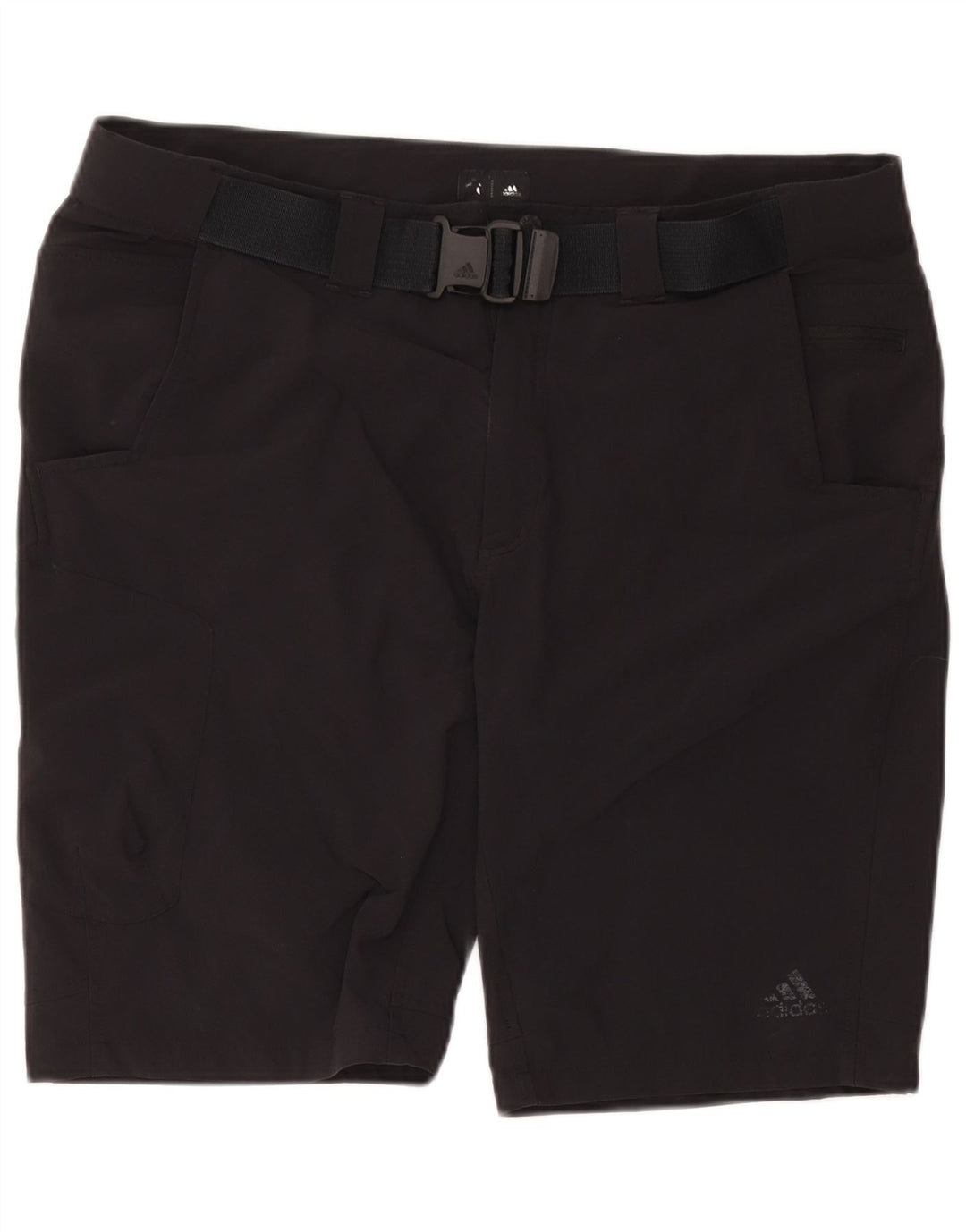 Adidas Pantalones cortos cargo para hombre W38 XL Nylon negro