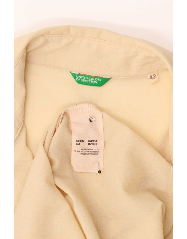 Benetton Blusa Camisera Transparente IT 42 Poliéster Beige Medio