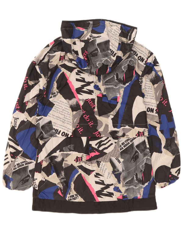 Nike Chaqueta impermeable con capucha para mujer UK 6 XS Multicolor Geométrico