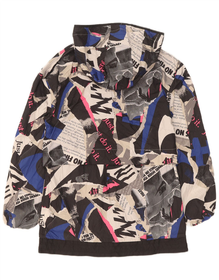 Nike Chaqueta impermeable con capucha para mujer UK 6 XS Multicolor Geométrico