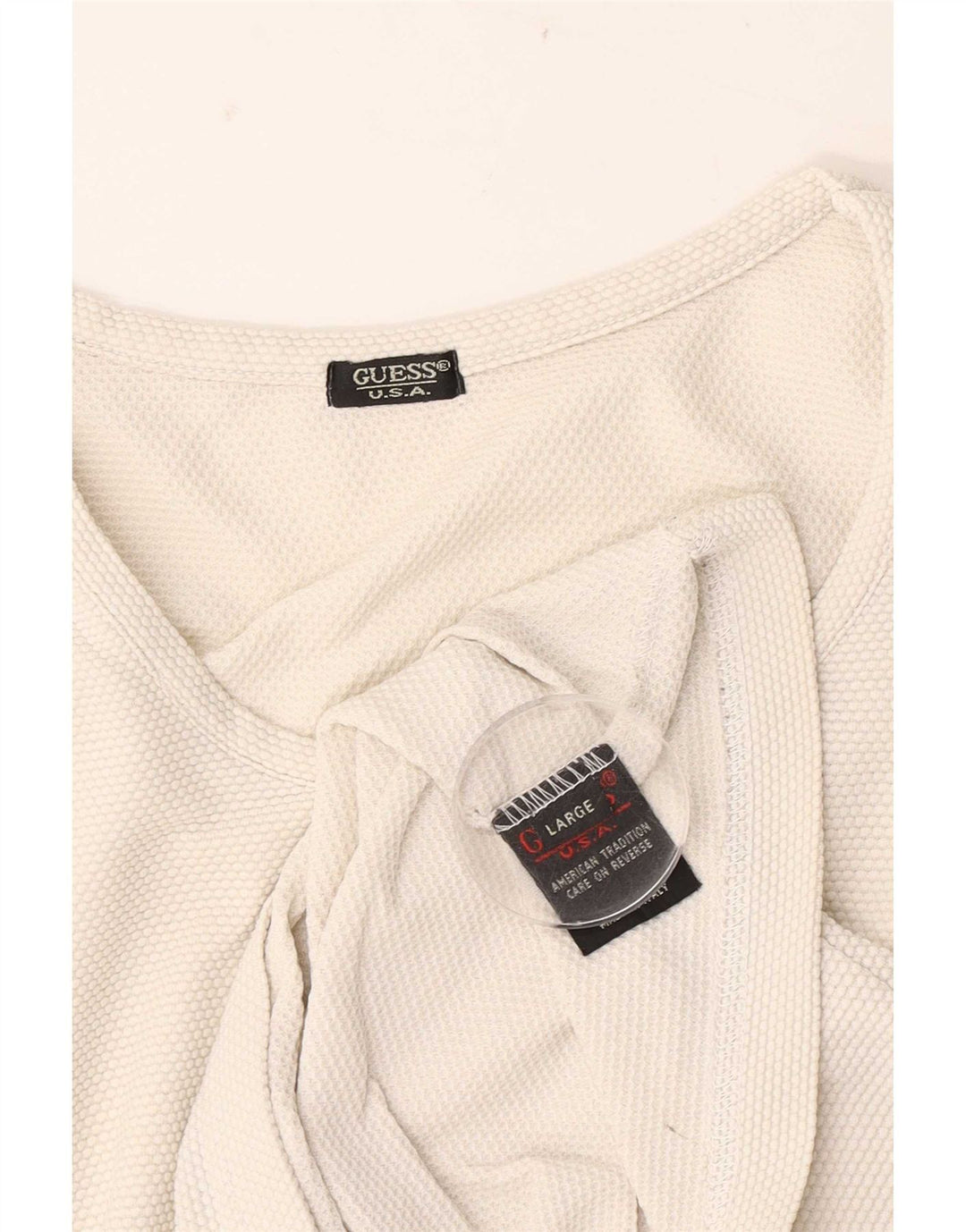 Guess Top Mujer Manga Larga UK 44 Grande Blanco