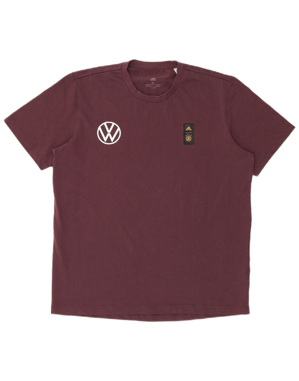 Adidas - Camiseta gráfica para hombre, parte superior de algodón burdeos mediano