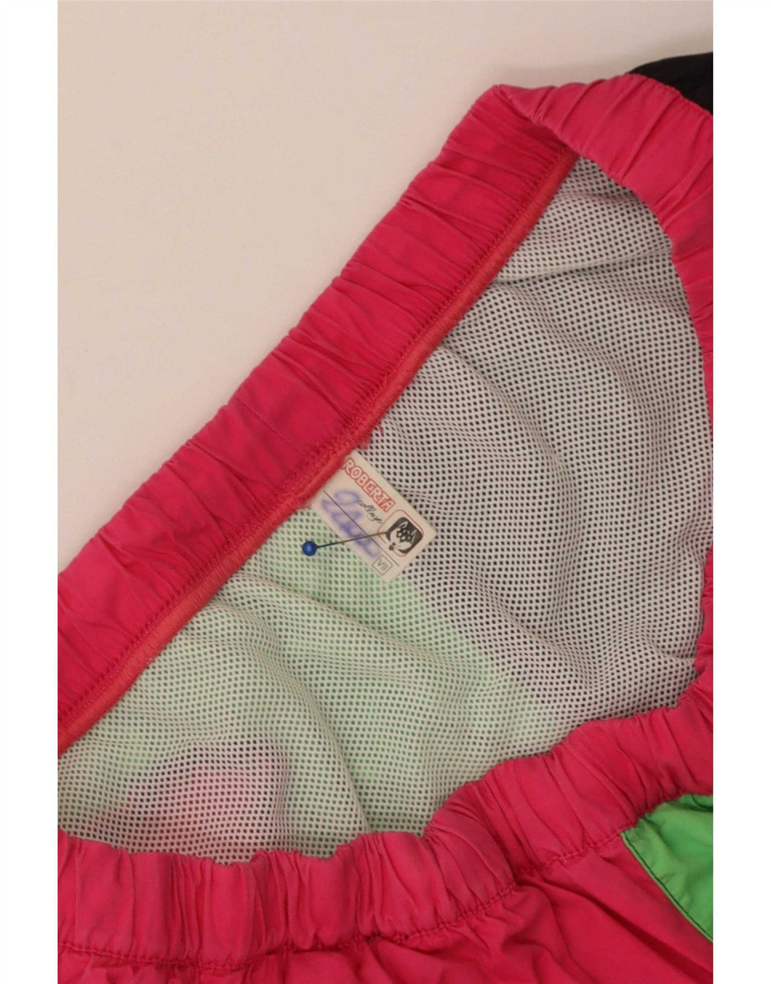 Vintage mujer pantalones cortos de natación Reino Unido 14 bloque de color multicolor medio