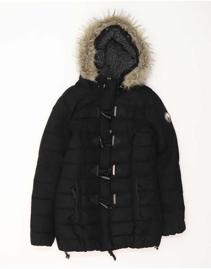 SUPERDRY Chaqueta acolchada con capucha para mujer UK 40 Mediana Poliéster negro