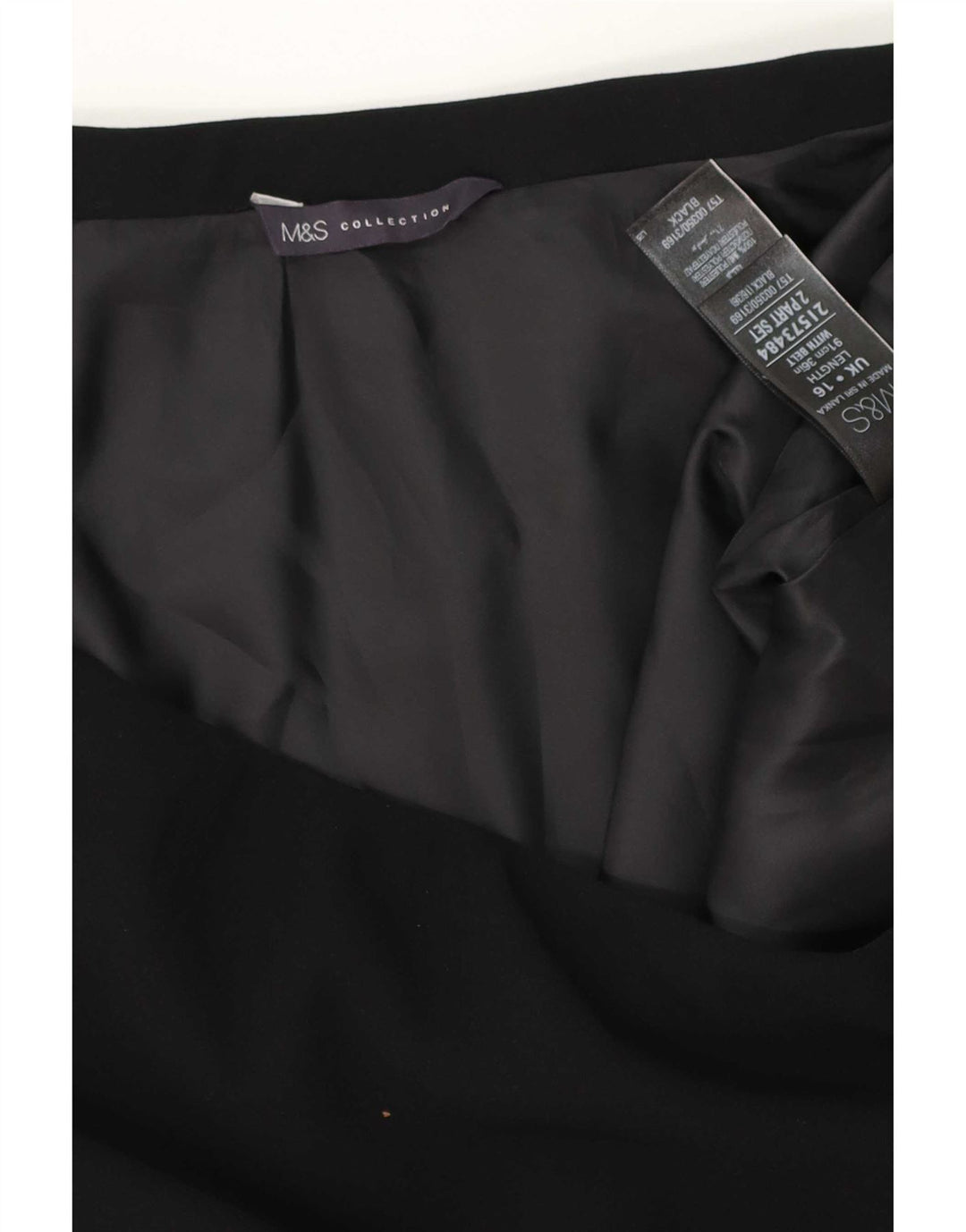 Marks & Spencer Falda Acampanada para Mujer UK 46 Grande W34 Negro