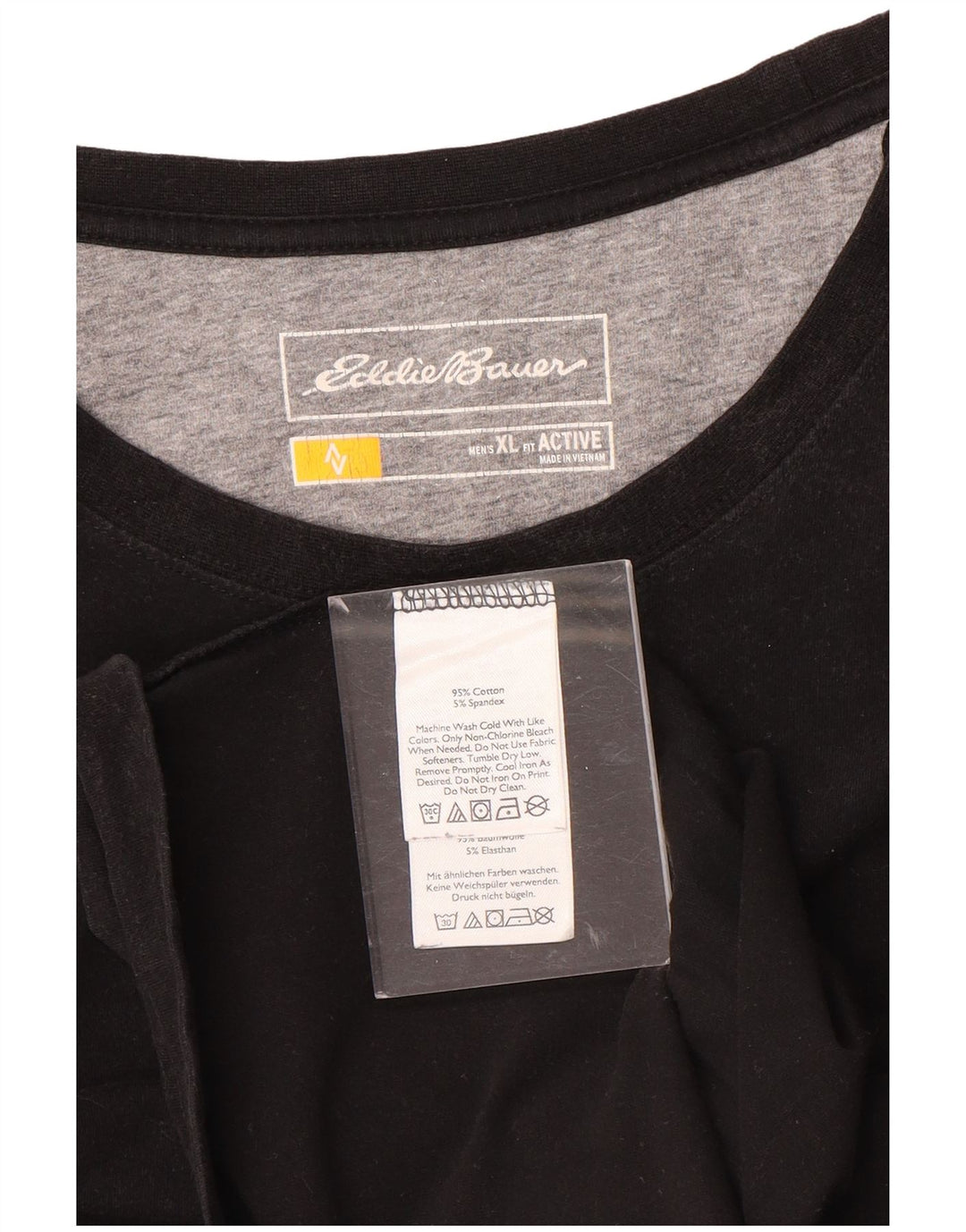 Eddie Bauer Camiseta activa para hombre Top XL Algodón negro