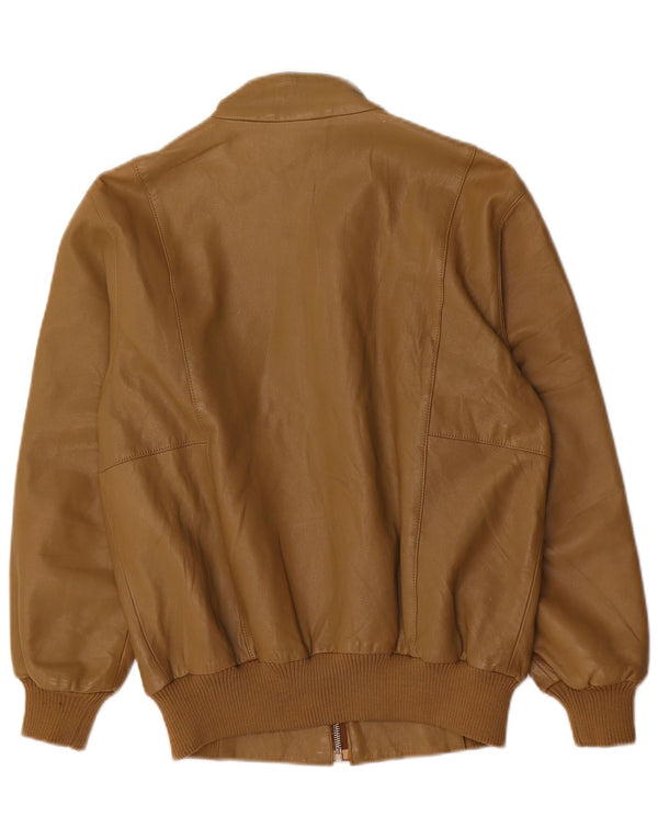 Vintage mujer chaqueta de cuero EU 36 pequeño cuero marrón