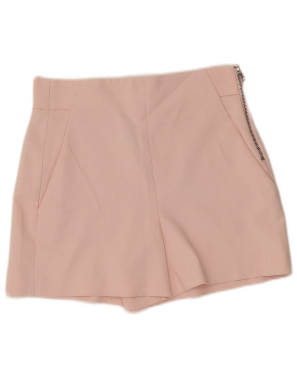 Zara Mujer Pantalones Cortos Casuales De Tiro Alto XS W25 Algodón Rosa