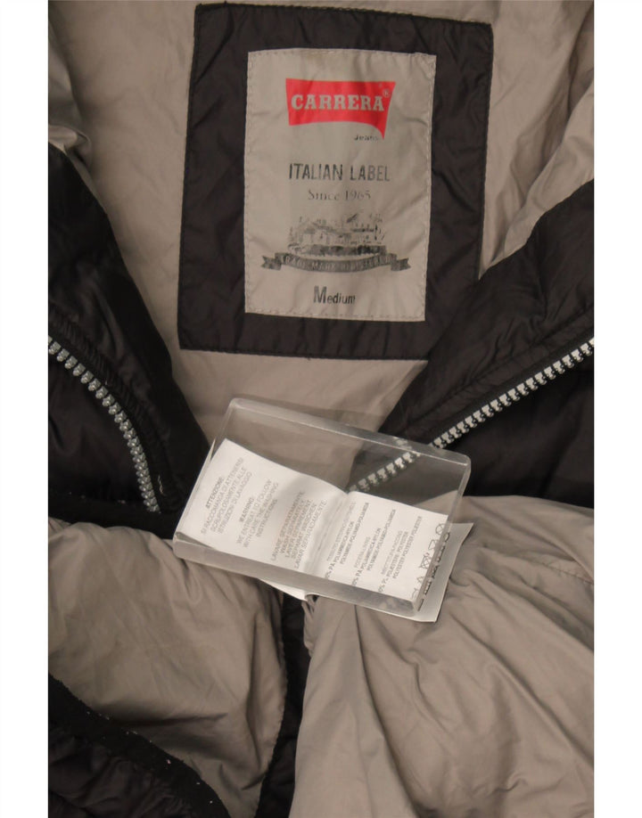Carrera Chaqueta acolchada con capucha para hombre UK 38 Mediana Poliamida negra