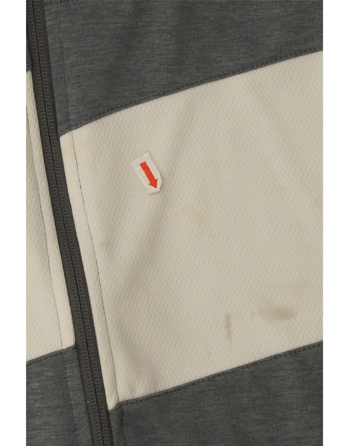 Nike Hombre Dri Fit Chándal Top Chaqueta Grande Gris Colorblock Poliéster