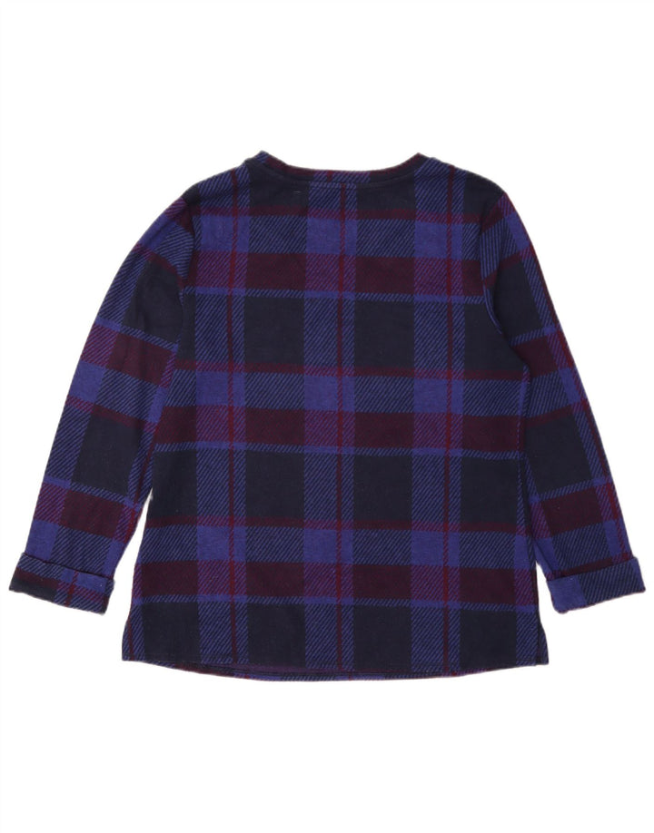 Marks & Spencer Blusa de manga larga para mujer UK 40 Medium Navy Blue Check