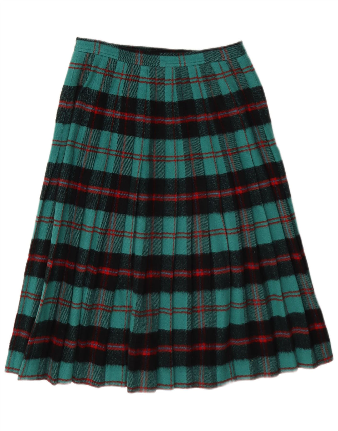 Lambers Falda Plisada con Cuchillo Envuelto para Mujer IT 42 Medium W28 Cuadros Turquesa