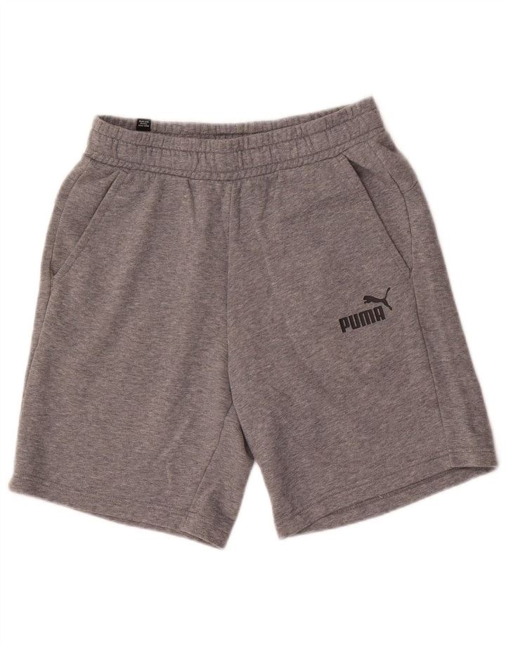 Puma Pantalones cortos deportivos para hombre pequeños grises moteados