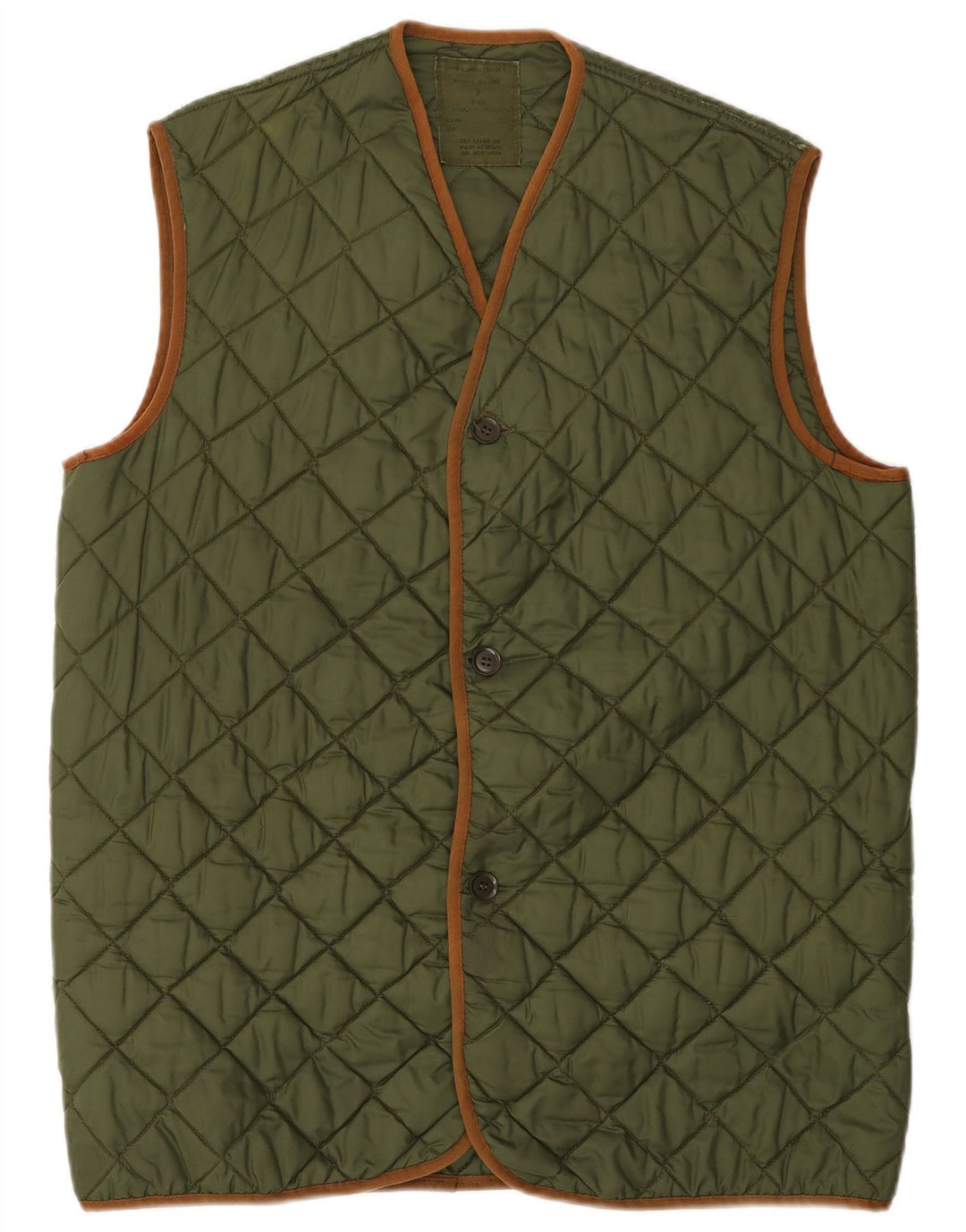 Vintage hombres acolchado Gilet Reino Unido 40 verde grande