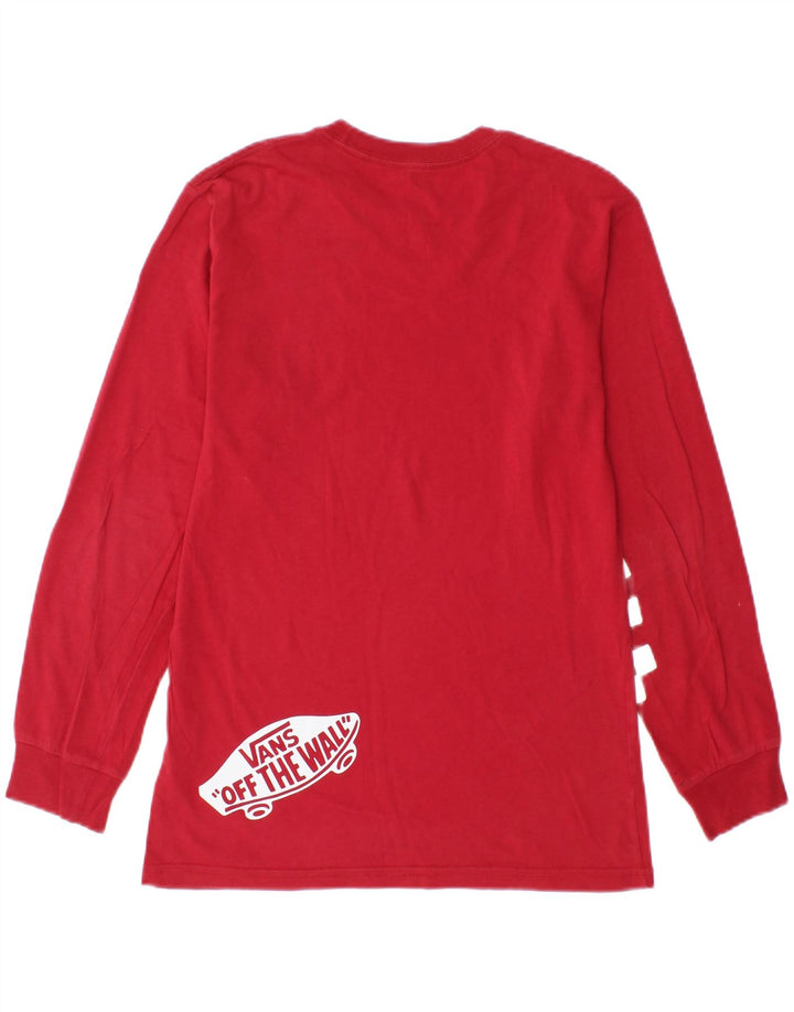VANS Hombre Classic Fit Graphic Top Manga Larga Pequeño Algodón Rojo