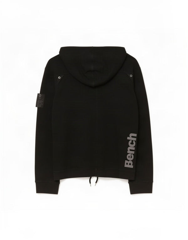 Bench Sudadera con capucha y cuello con botones para mujer, talla 44, talla M, color negro