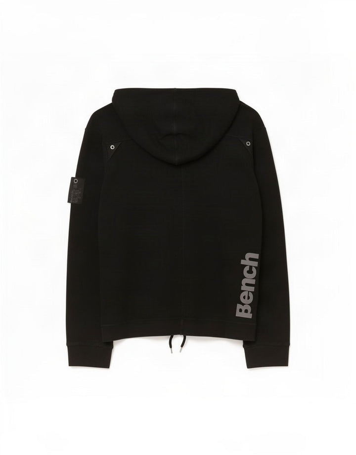 Bench Sudadera con capucha y cuello con botones para mujer, talla 44, talla M, color negro
