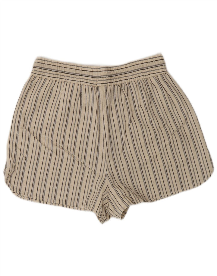 Zara Mujer Shorts Chinos Mediano W28 Algodón Rayas Beige