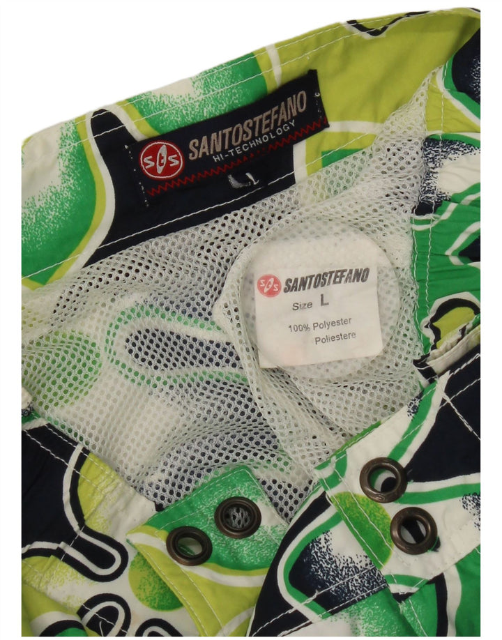 Santo Stefano Bañador Hombre Poliéster Floral Verde Grande