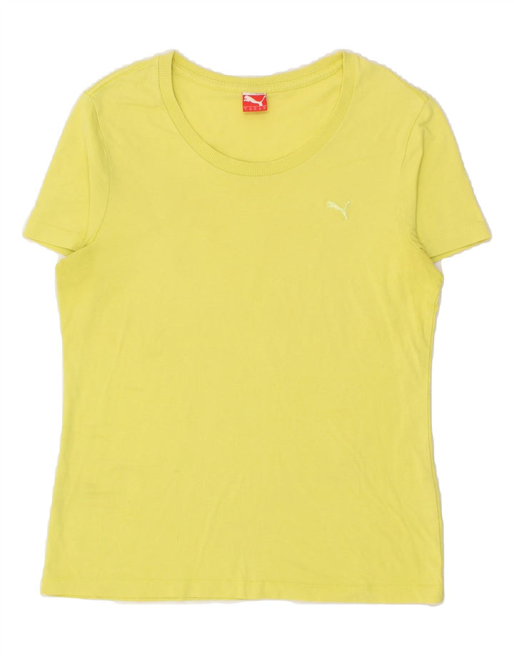 PUMA Womens T-Shirt Top UK 14 Medium  Yellow Vintage Puma and Second-Hand Puma from Messina Hembry 