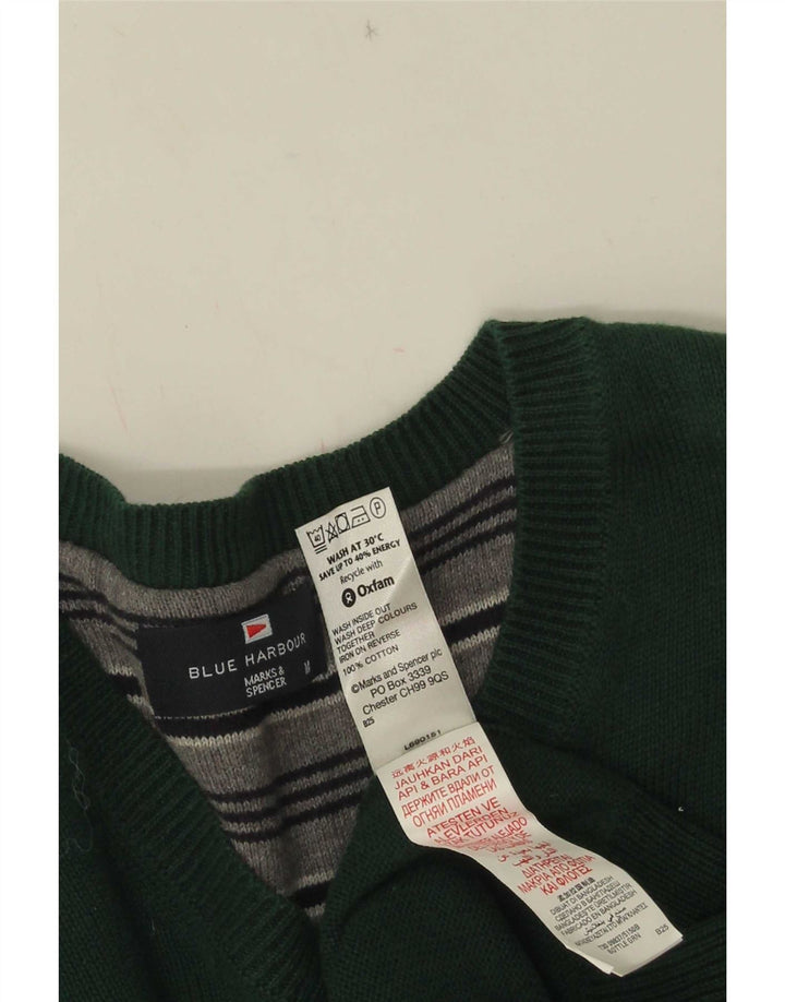Marks & Spencer Jersey con Cuello en V Azul Harbor para Hombre Algodón Verde Medio