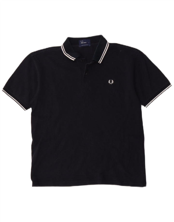 Fred Perry Polo Para Hombre Grande Azul Marino Algodón