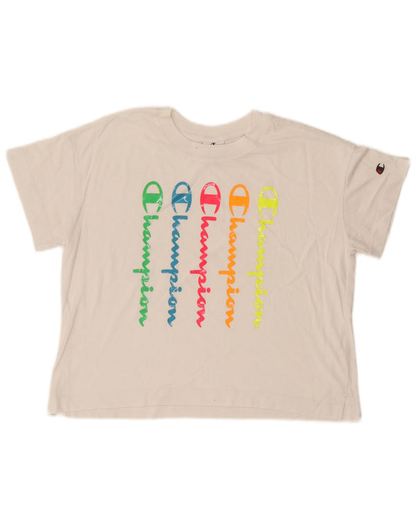 Champion Camiseta Corta Gráfica para Mujer UK 40 Medium White