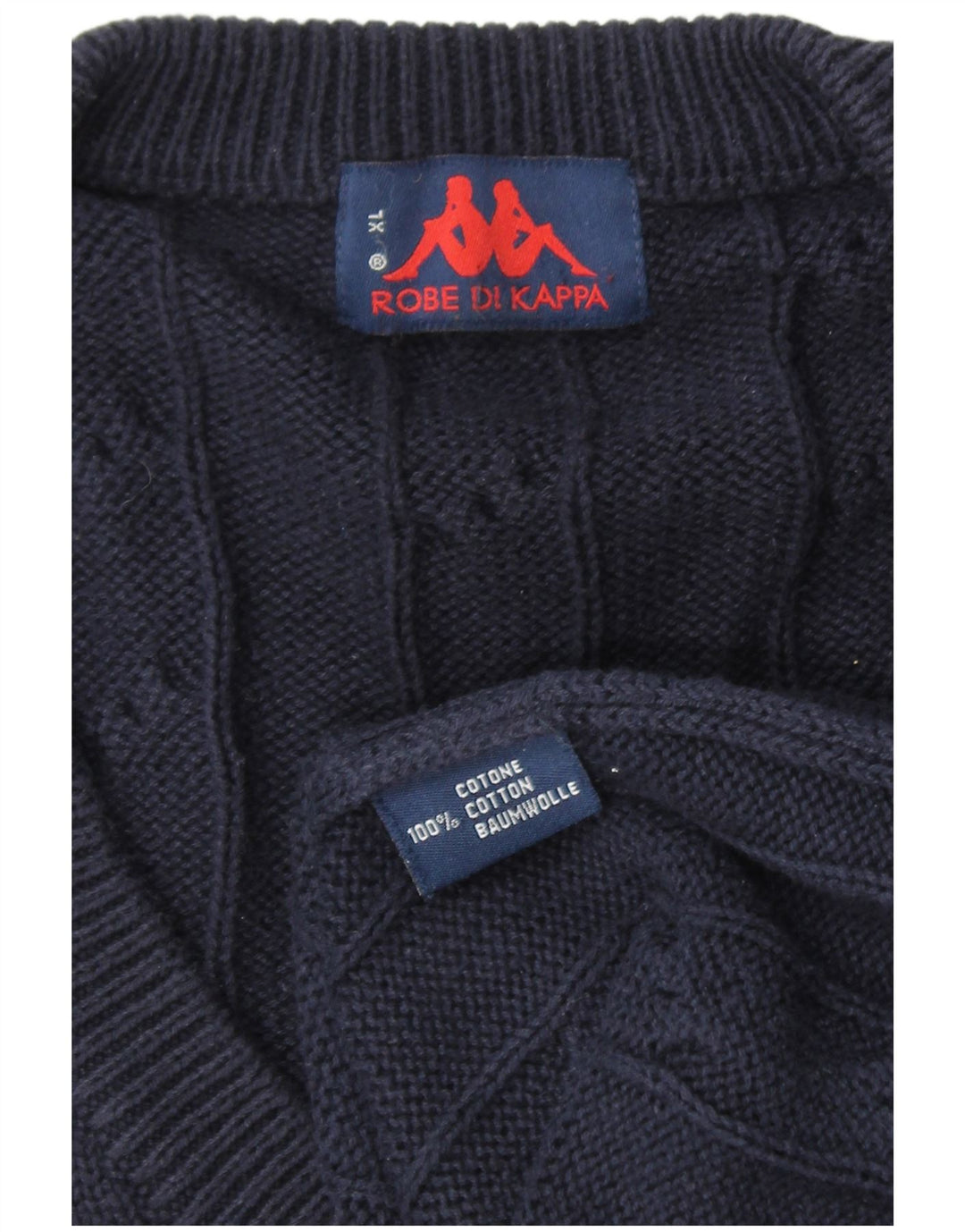 KAPPA Jersey con Cuello en V para Hombre XL Azul Marino Algodón