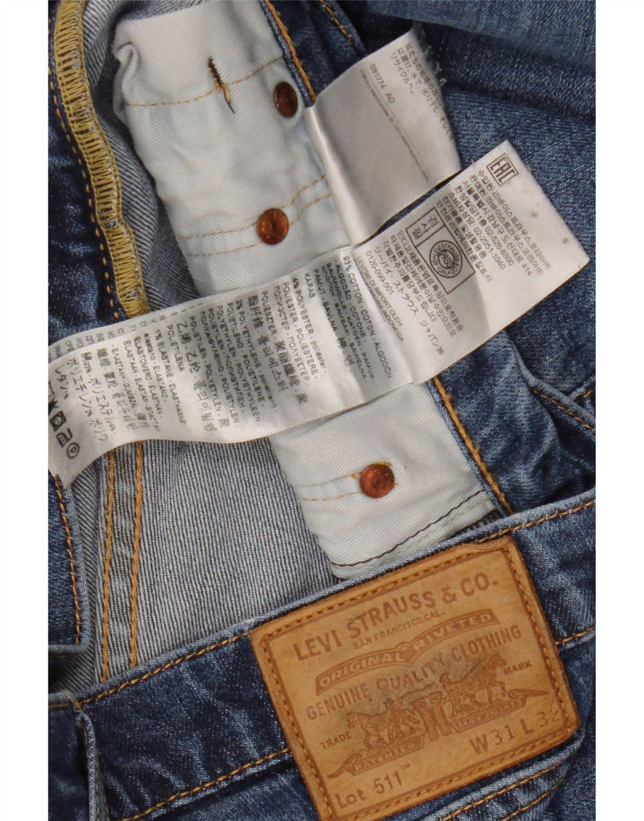 Levi's Hombre 511 Slim Jeans W31 L32 Algodón Azul
