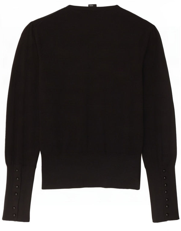 Oasis Womens Cardigan Sweater UK 14 Medium Black Cotton